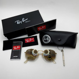 عینک ریبن شیشه سنگ هگزونال قهوه ای هایلایت آنتی رفلکس به همراه پک کامل ریبن کد Rayban RB 3548