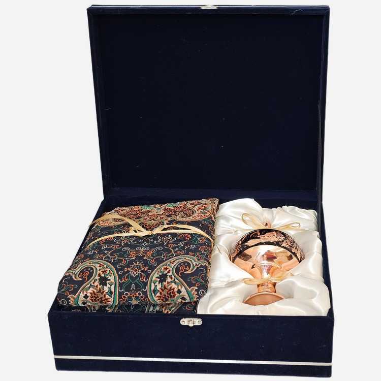 پک هدیه صنایع دستی مدل مس و ترمه کد almas23