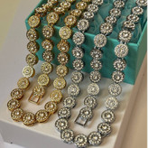 دستبند و گردنبند زنانه جواهری فول نگین کاری شده رنگ ثابت با کیفیت بالا کد zel (پس کرایه)