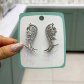 گوشواره ایرکاف نگین جواهری طرح تاج رنگ کاملا ثابت کد gy (پس کرایه)