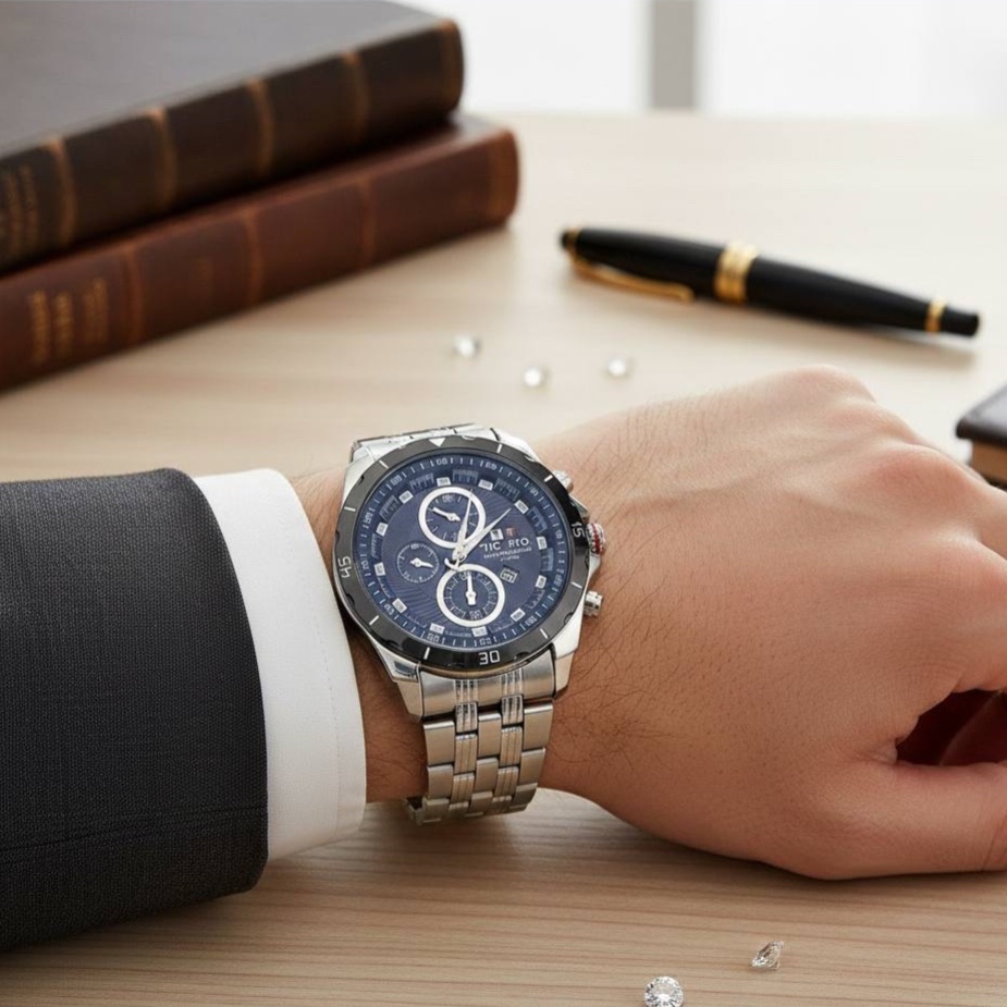 ساعت مردانه استیل مارک TICARTO تیکارتو پشت پیچ کیفیت فوق العاده ارسال رایگان