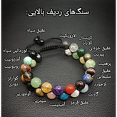 دستبند 33 نوع سنگ دو رج اصل معدنی طبیعی پرخواص