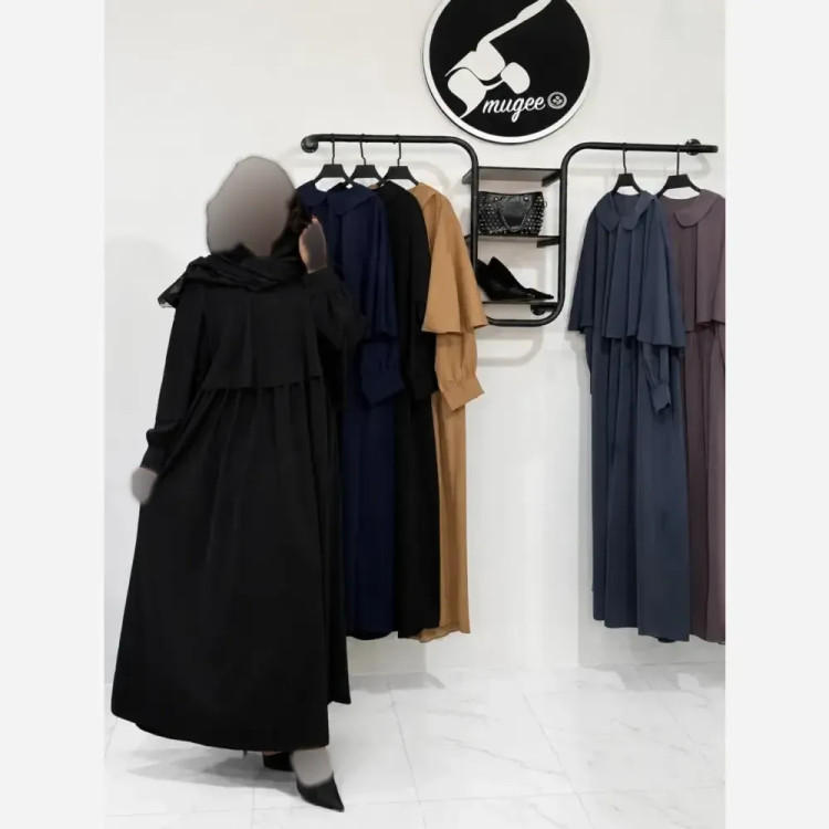 عبای دو تکه زنانه مدل آتریسا جنس الیزه فری سایز