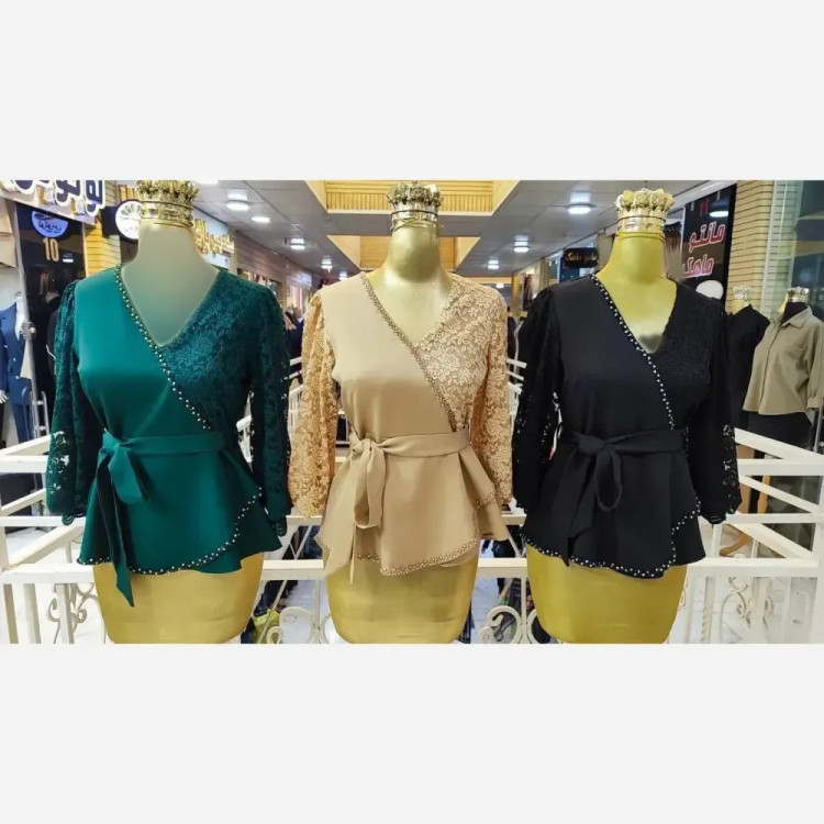 کت زنانه مجلسی مازراتی با خرجکار گیپور و جواهردوزی سایز 40 تا 52 (2)
