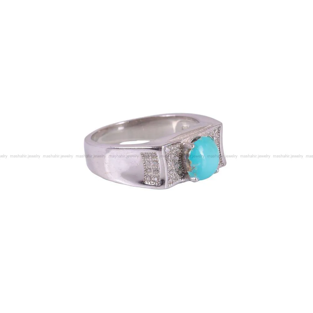 انگشتر فیروزه شجری مردانه کد 2725