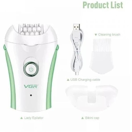 اپیلاتور صورت و بدن وی جی آر V-705 ( پک 6 عددی ) شارژی موکن اپیلیدی و ماشین اصلاح 705 ورژن جدید( خرید شیور گناوه مارکت )
