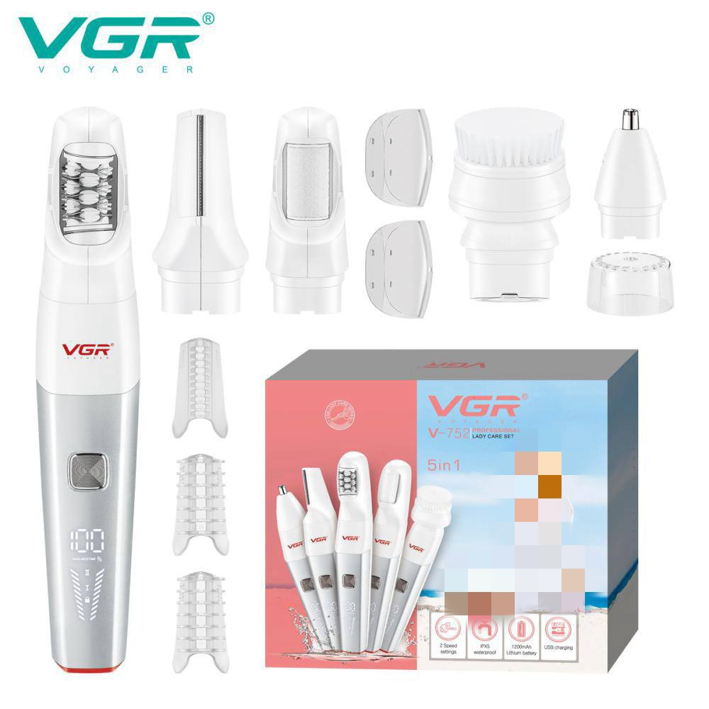 ست اپیلاتور 5 کاره وی جی آر مدل V-752 مناسب اصلاح بدن.