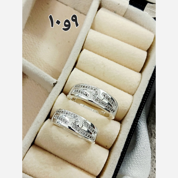 حلقه ست نقره ای طرح نقره سایز 9و10 مناسب زوج ها جفتی