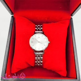 ساعت مچی دنیل ولینگتون زنانه مدل عقربه ای با بند نقره ای و صفحه سفید صدفی کیفیت مستر کد 3700
