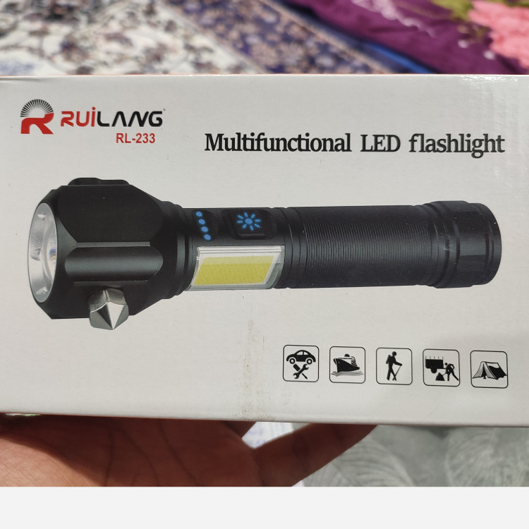 چراغ قوه شارژی دستی رویلانگ ( پک 3 عددی ) مدل RUILANG RL-233 پلیسی زوم دار (تضمین سلامت و اصالت کالا) ( گناوه مارکت )