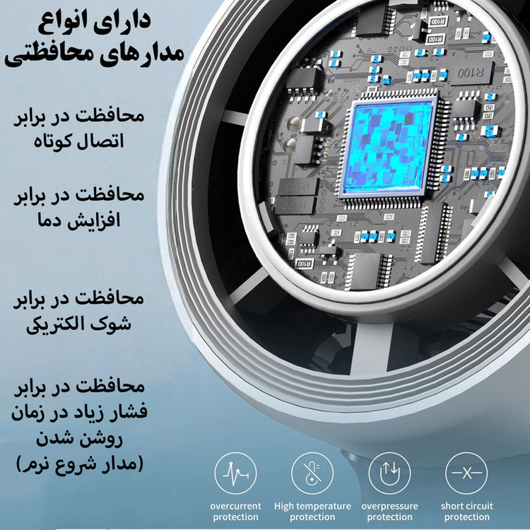 پنکه شارژی مدل سرمایش دار کد K-801 ظرفیت 4000 میلی آمپر ساعت