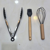 کفگیر و ملاقه 12 پارچه سیلیکونی دسته بامبو با ضمانت و ارسال رایگان