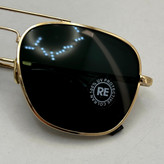 عینک آفتابی خلبانی رندولف شیشه سنگ آنتی رفلکس مشکی فریم طلایی فول پک RANDOLPH AVIATOR RE 58 24K GOLD (ارسال رایگان)