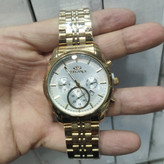 ساعت ست زنانه مردانه الگانس طلایی نقره ای صفحه سفید