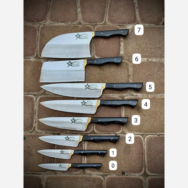 چاقو آشپزخانه ستاره شماره 0 دسته فیبر رنگ مشکی تیغه استیل ضد زنگ